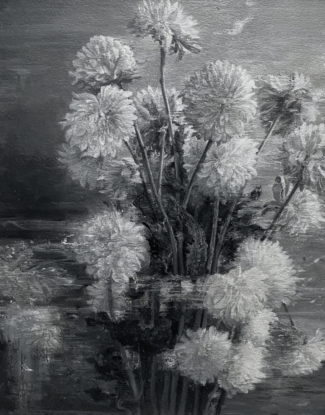 The Flowers — Oil painting on paper, 30 × 40 cm, 2019