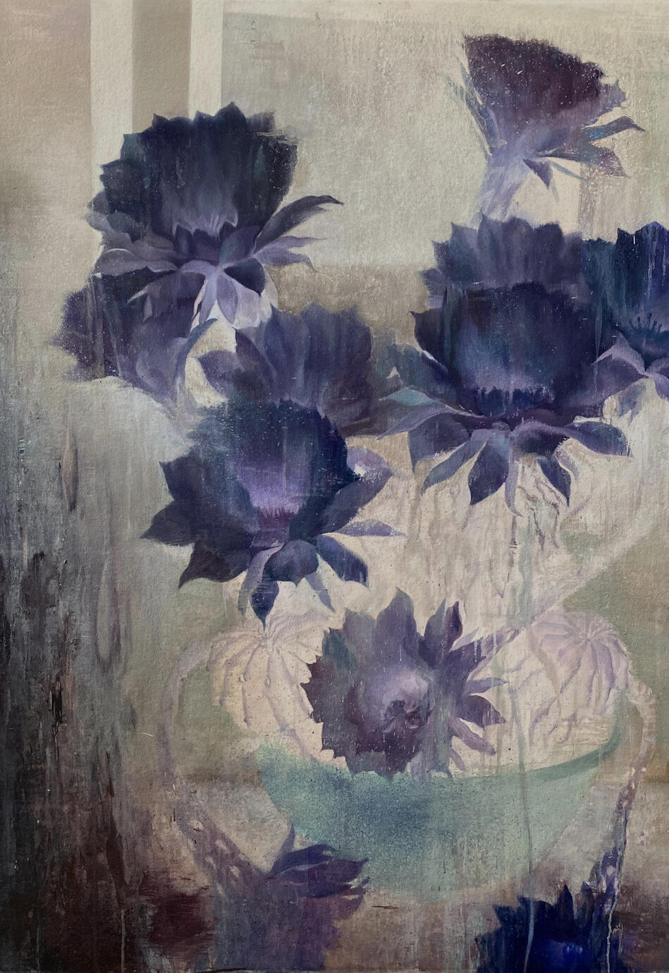 The Flowers — Oil painting on paper 116 × 80 cm, 2023