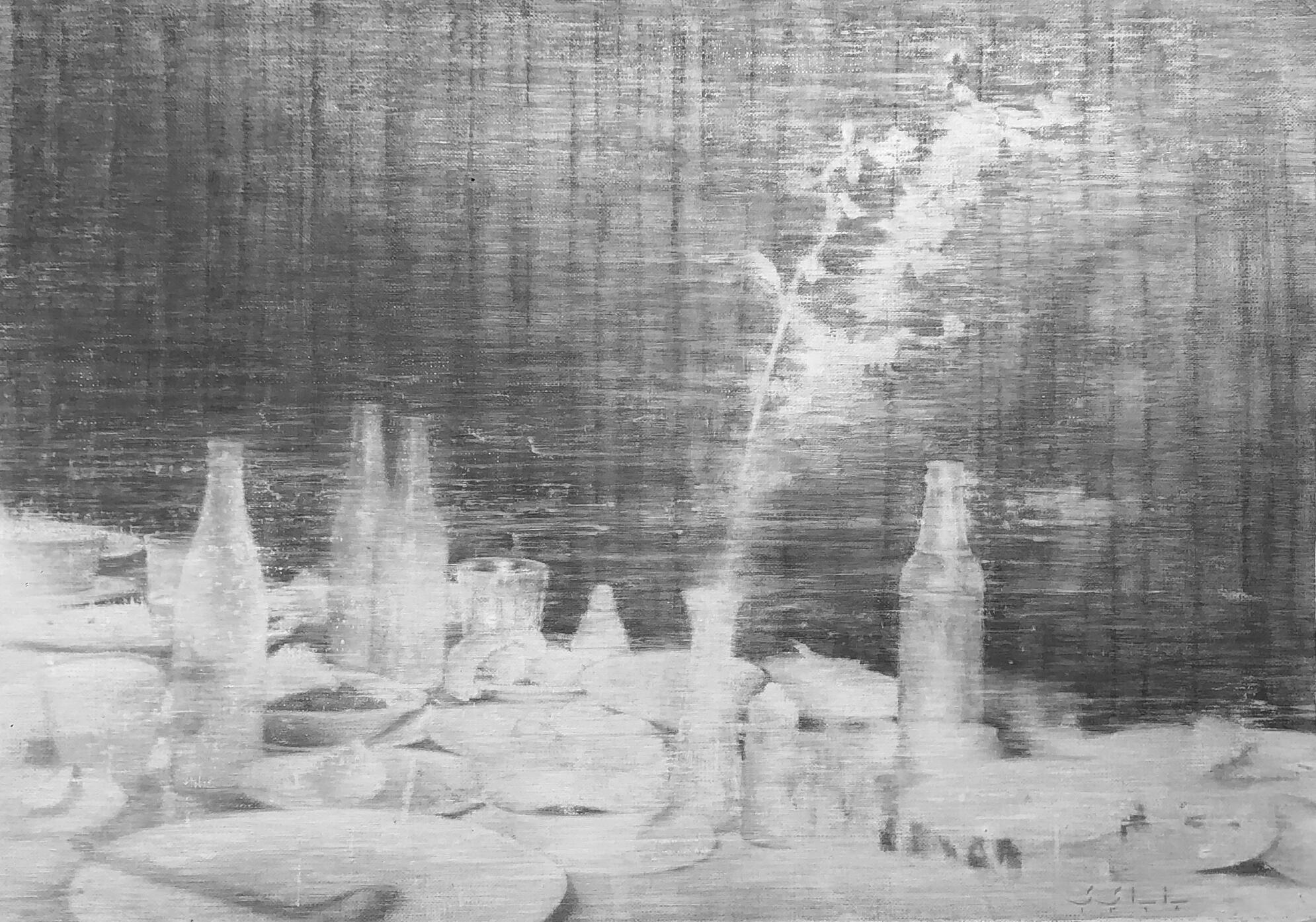 The Moments — Oil on paper, 30 × 40 cm, 2019