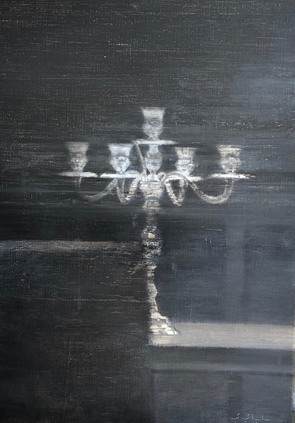 The Moments — Oil on paper, 30 × 40 cm, 2018