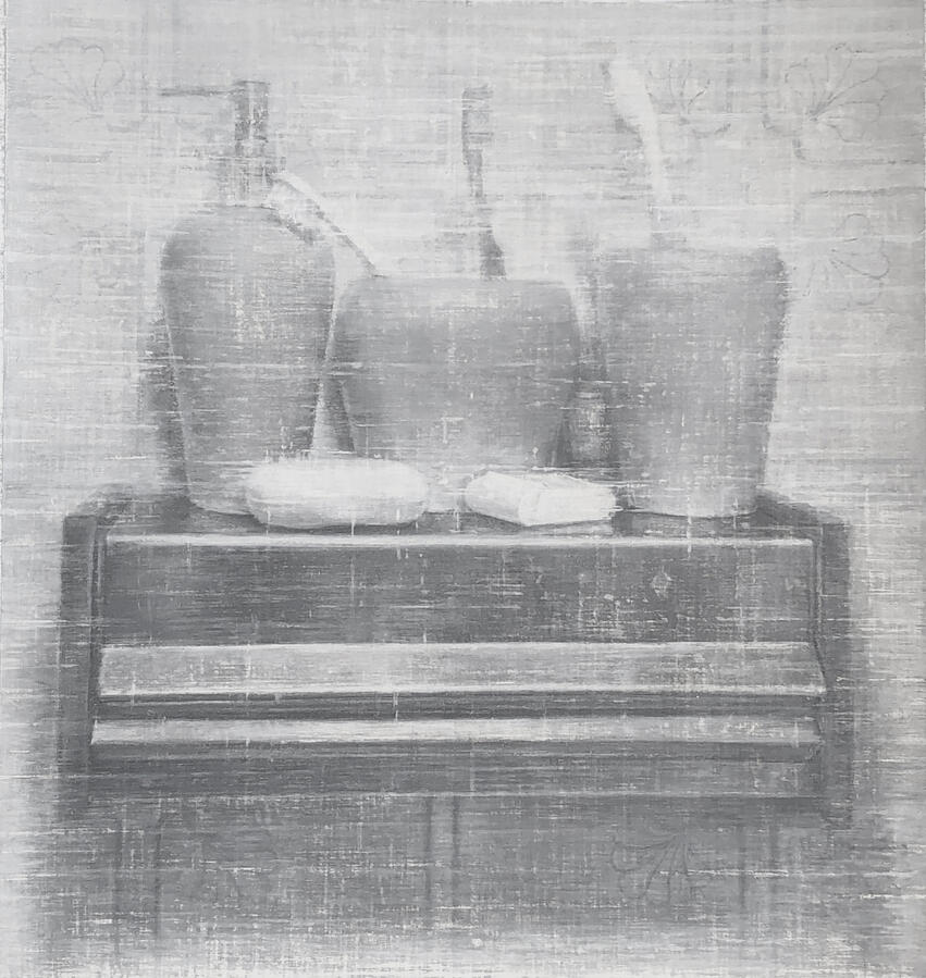 The Moments — Oil on paper, 21 × 22 cm, 2019