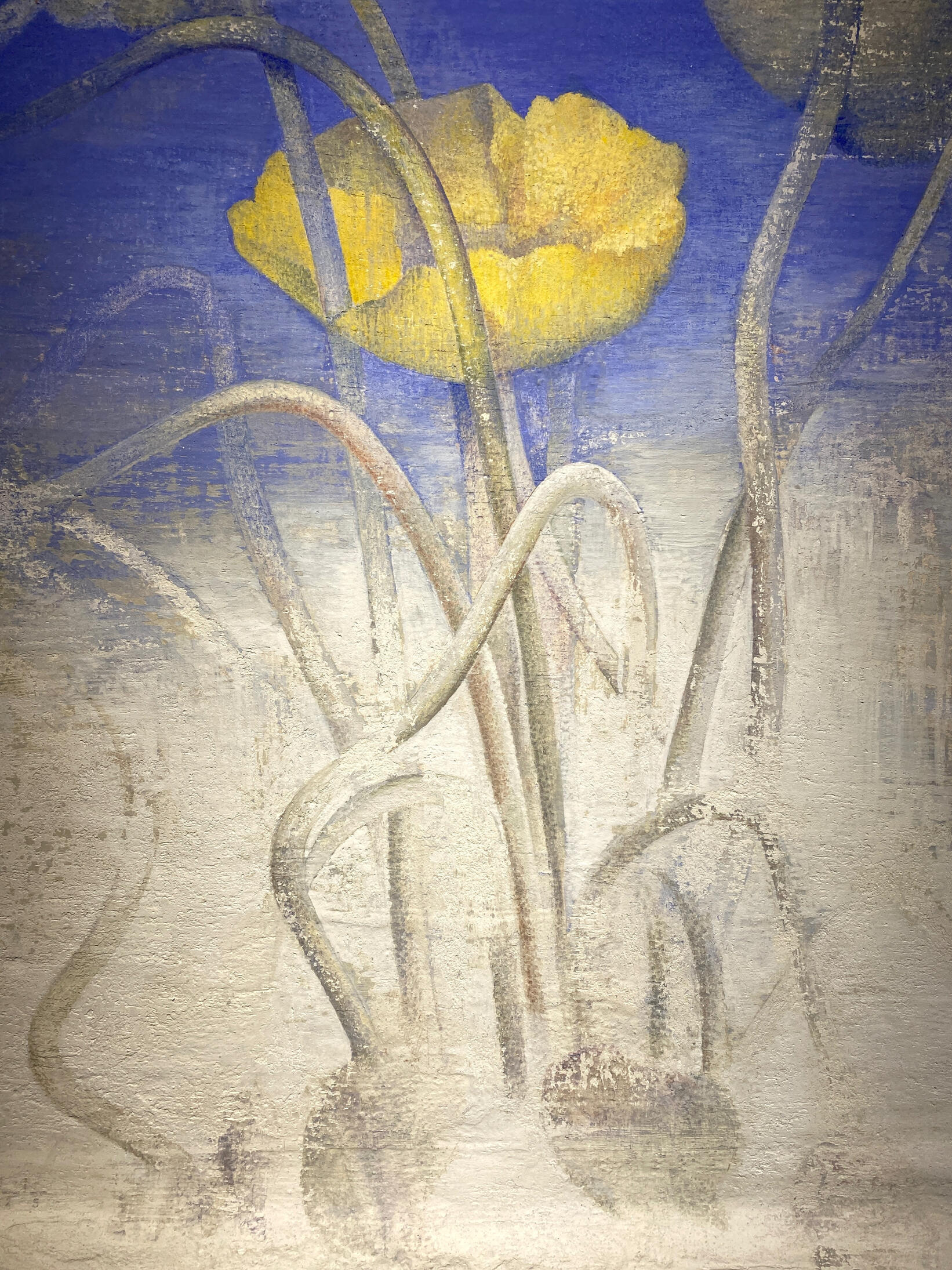 The Flowers — Fresco painting, 50 × 70 cm, 2025