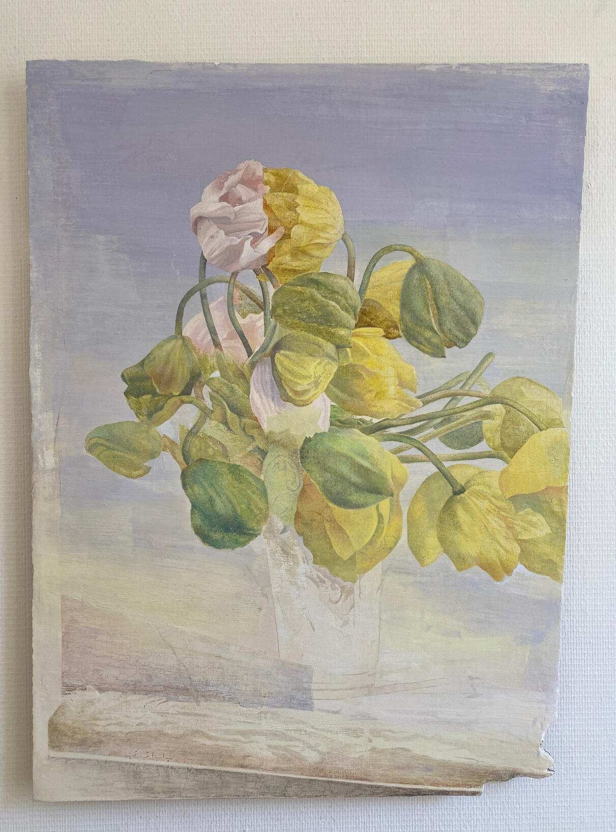 The Flowers — Fresco painting, 92 × 70 cm, 2025