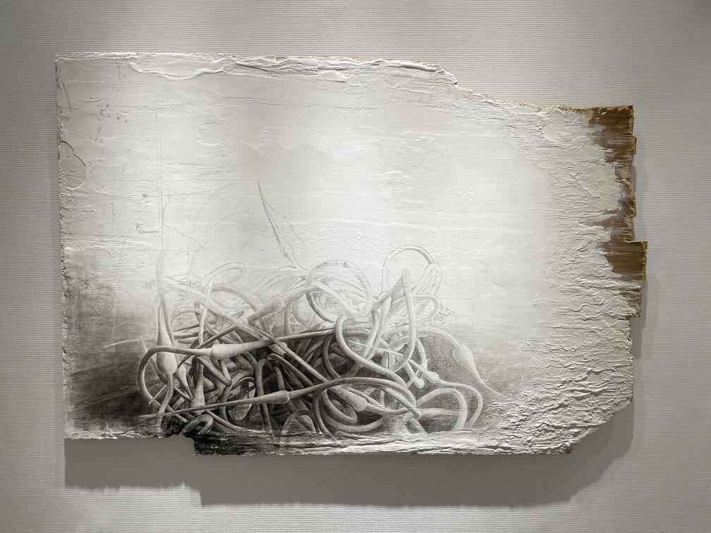 The Flowers — Fresco painting, 160 × 110 cm, 2025