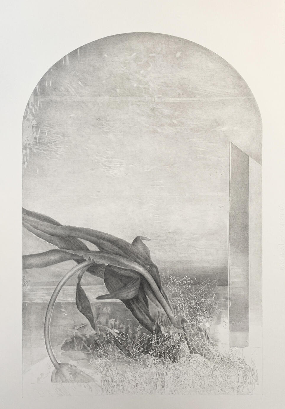 The Flowers — Drawing on paper, 115 × 75 cm, 2025